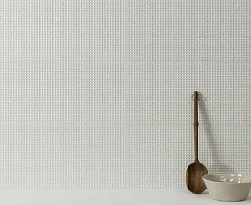 Background tile, Effect fabric, Color white, Style designer, Ceramics, 20x40 cm, Finish matte